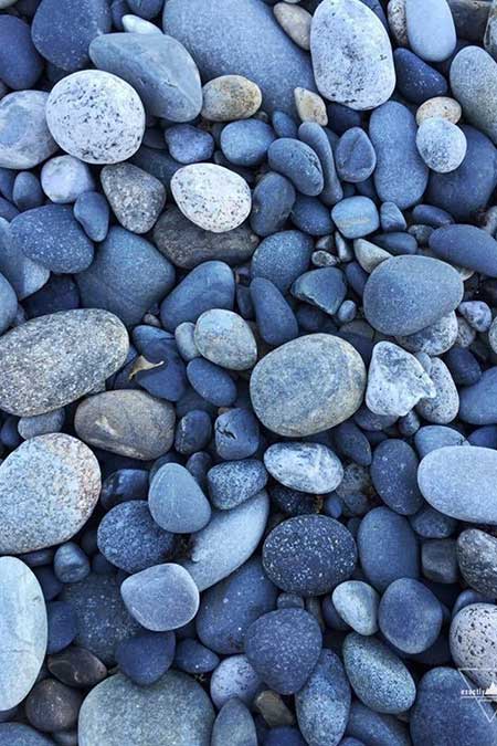 close up of bluish pebbles